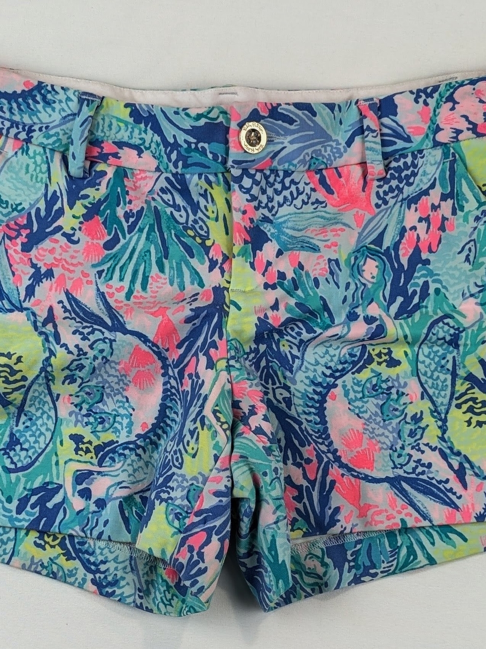 Lilly Pulitzer Callahan Stretch Short 5" Inseam Mermaid Cove Print  Size 6